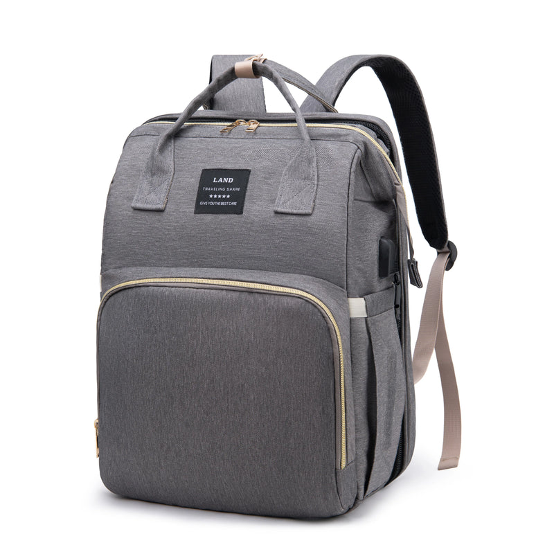 Portable Mommy Bag with Folding Crib – Lightweight & Stylish