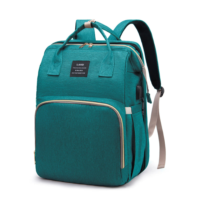Portable Mommy Bag with Folding Crib – Lightweight & Stylish