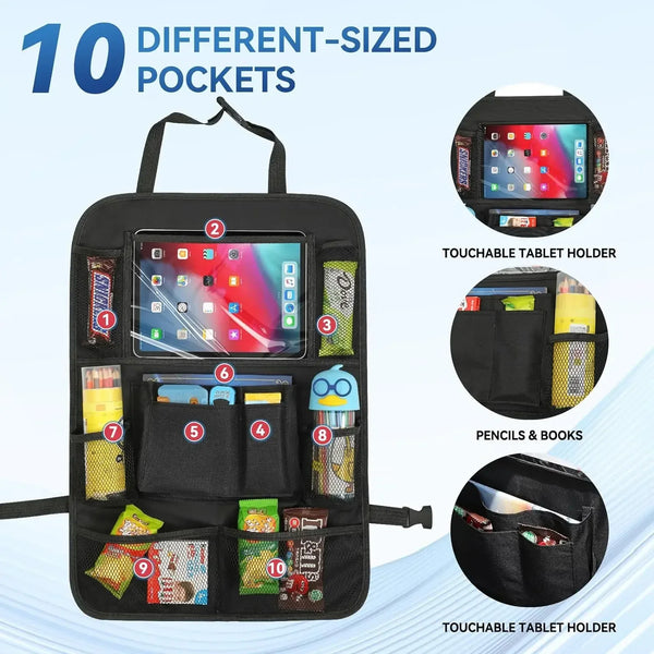 Car Seat Back Storage Bag – Large Capacity, Portable Organizer