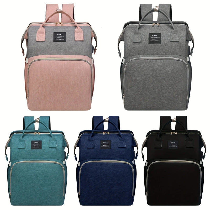 Portable Mommy Bag with Folding Crib – Lightweight & Stylish
