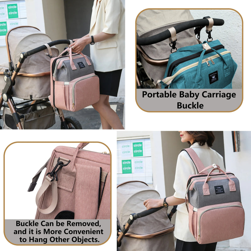 Portable Mommy Bag with Folding Crib – Lightweight & Stylish