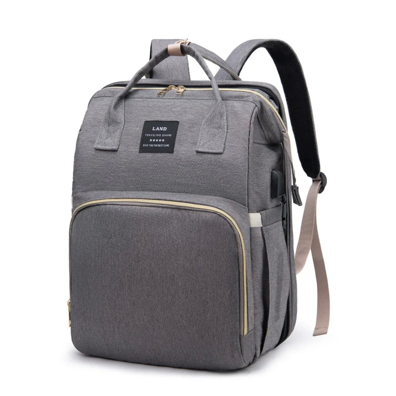 Portable Mommy Bag with Folding Crib – Lightweight & Stylish